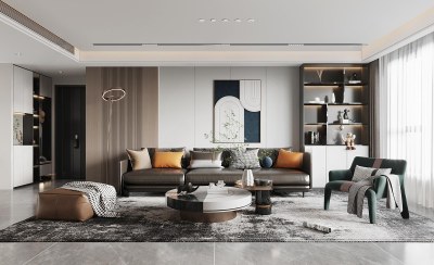 现代客餐厅3D模型下载